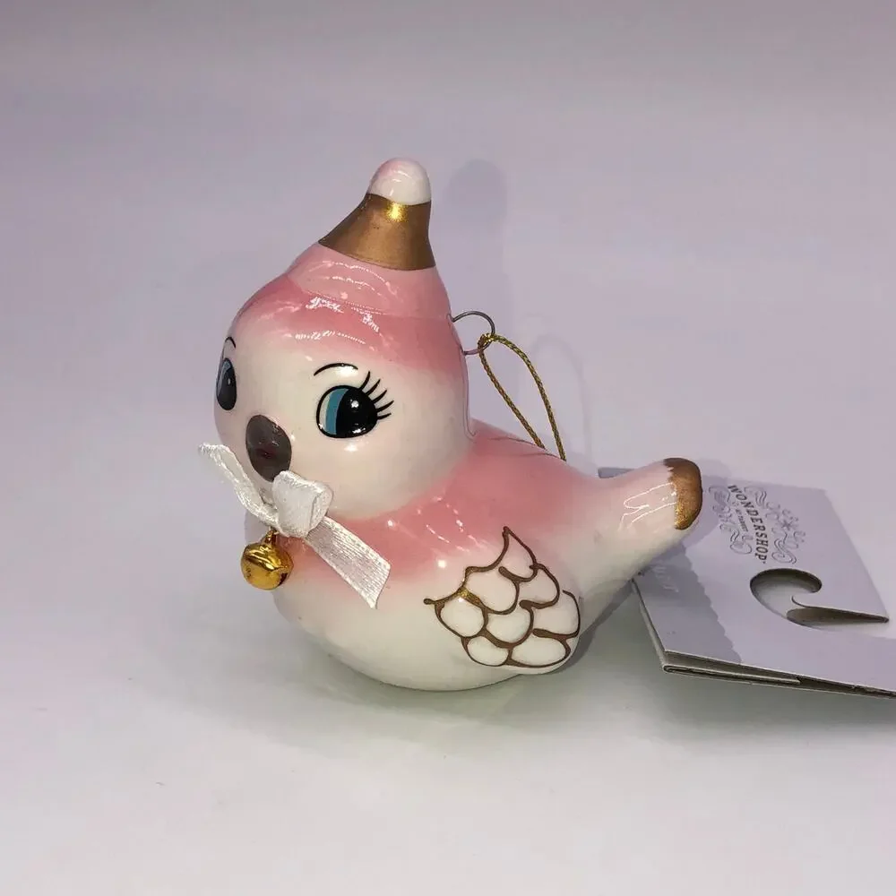 Target Wondershop Pink & Gold Ceramic Bird Christmas Ornament 2022 NEW